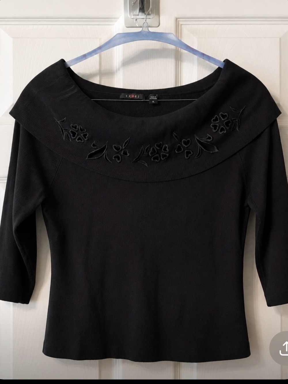Cyrus Black Round Neck Top